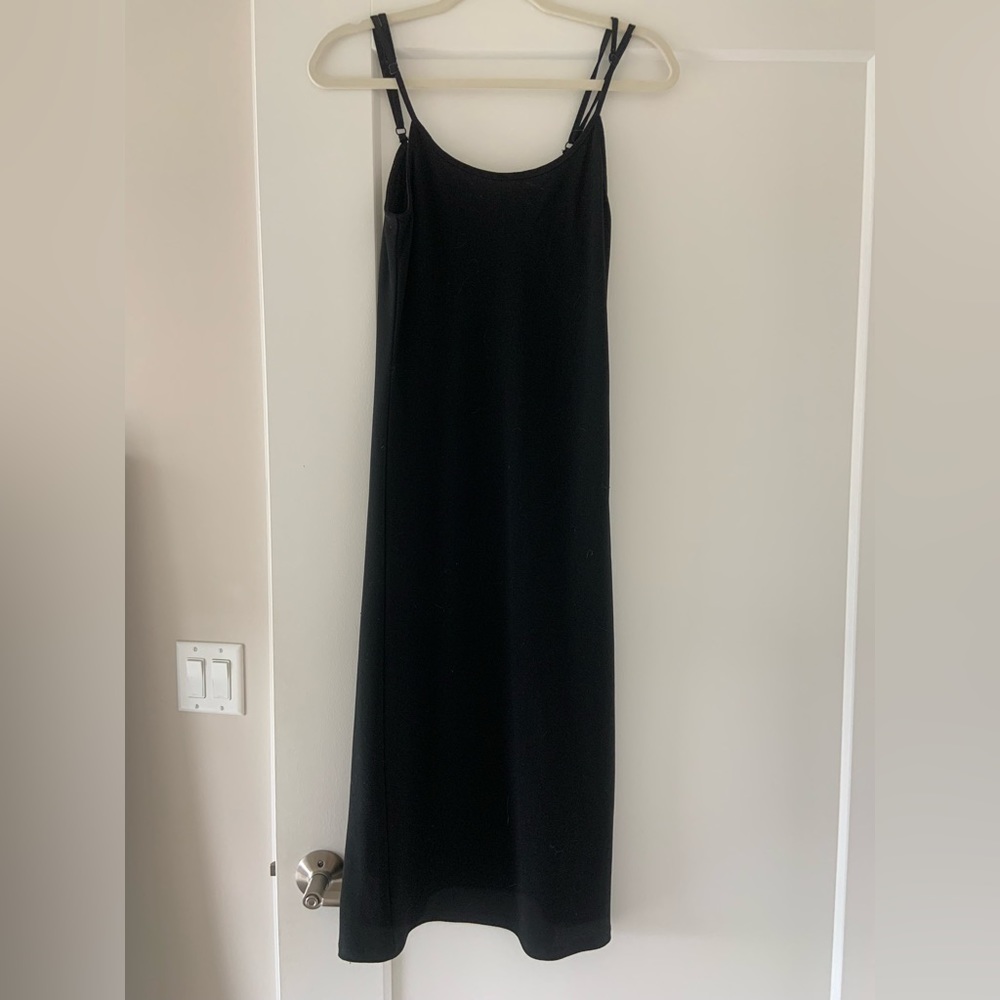 American Apparel Long/Midi Black Slip Dress